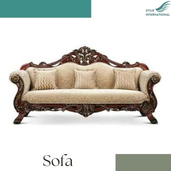 Xylix Hand Carved Wooden Sofa